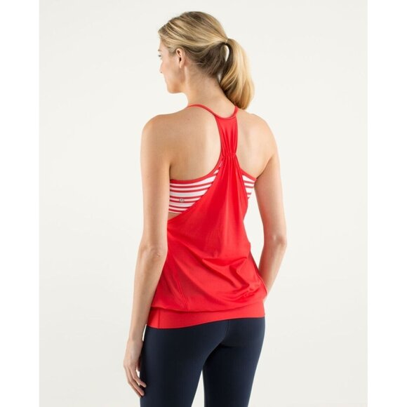 Lululemon No Limits TankLove Red / Twin Stripe Love Red- SIZE 6- NEW with Tags - Picture 8 of 8